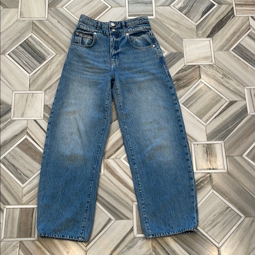 Frame Denim Blue Barrel Leg Jeans